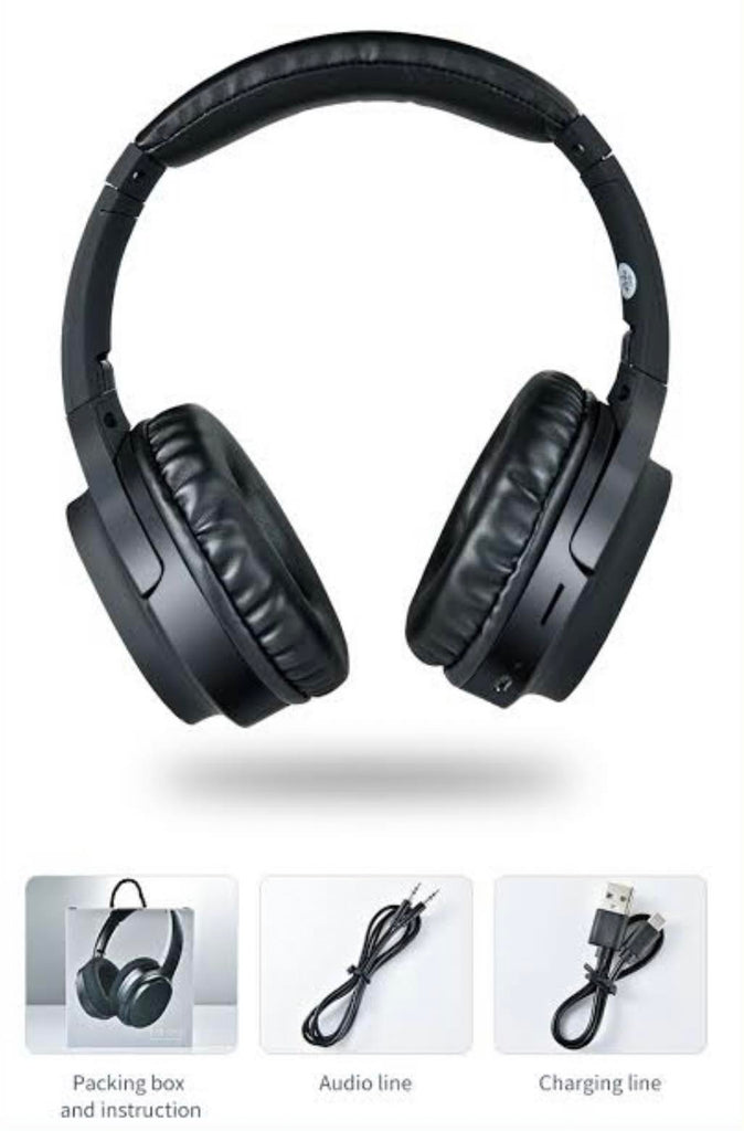 BURNESTER Folding Dual Wireless Wired Headphones W Hands Free Call