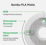 Bambu Filament PLA Matte W/Transparent Spool | 1kg