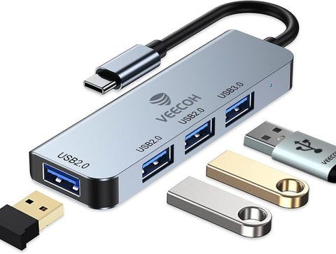 VEECOH 4 ports USB-C to USB 3.0 2.0 Multiport Spitter Adapter Dongle