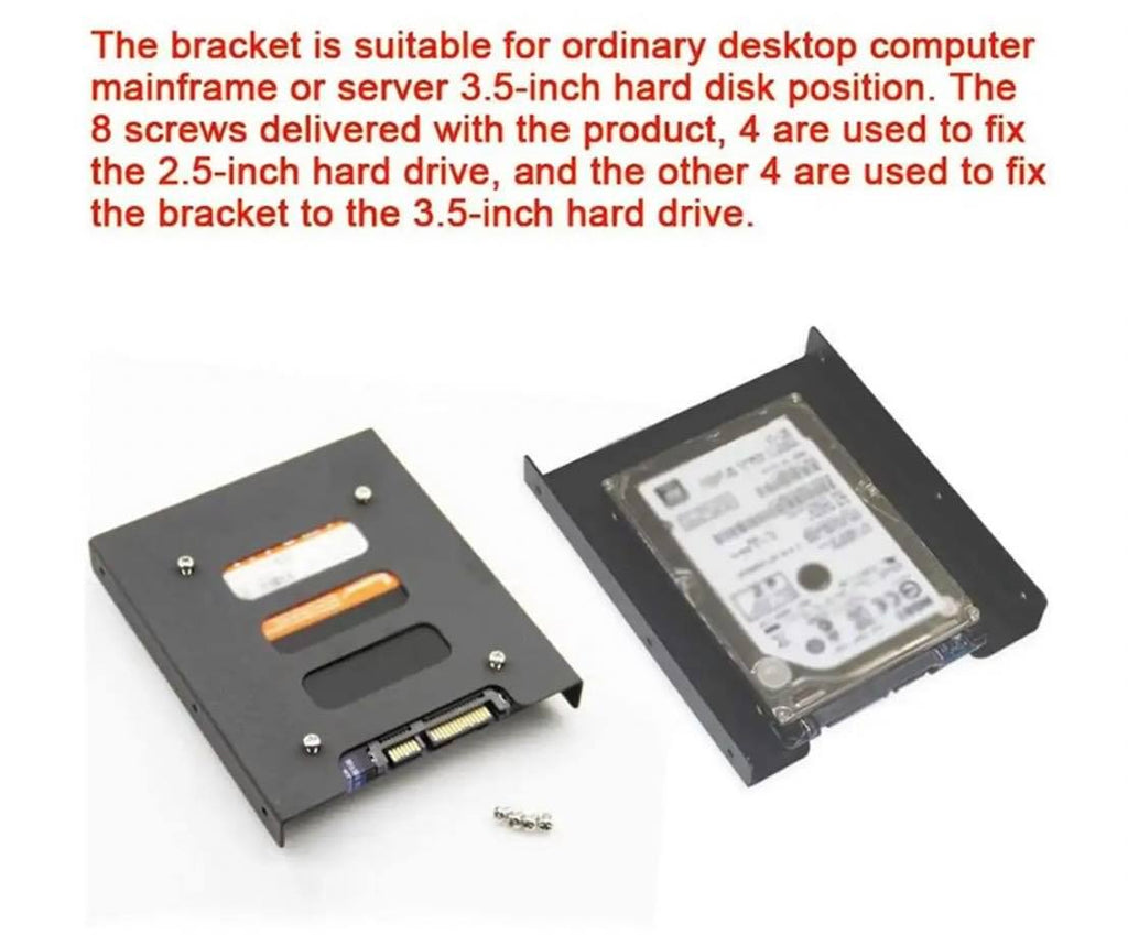2.5 to 3.5 Hard Drive Adapter, SNANSHI SSD Mounting Bracket SSD HDD Metal  Mounting Bracket 2.5 to 3.5 Adapter for PC SSD (Pack of 2)